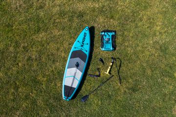 Overhead of SUP Package on the grass